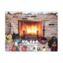 CHRISTMAS FIREPLACE postcard