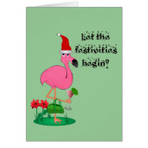 Christmas Flamingo Greeting Card