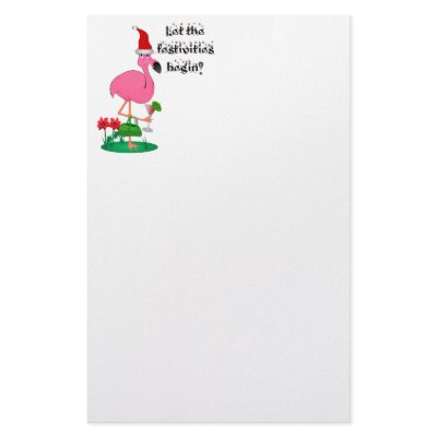 Christmas Flamingo Stationary Customized Stationery by ChiaPetRescue