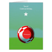 Christmas Football Birthday (change me) Card