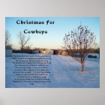 Christmas For Cowboys Print by mairzydoats