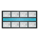 Christmas Frame Collage Baby Blue Black Photo Card Template