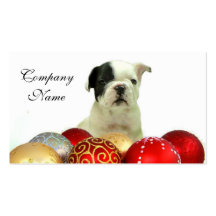 Christmas French Bulldog Business Card