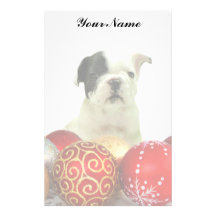 Christmas French Bulldog Customized Stationery