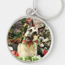 Christmas - German Shepherd - Reba Key Chains