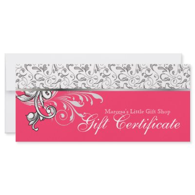 Christmas Gift Certificate Retail Floral Coral by BestCards