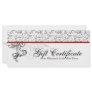 Christmas Gift Certificate Retail Floral Red Black Custom Rack Card