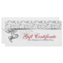 Christmas Gift Certificate Retail Floral Red Silve Rack Card