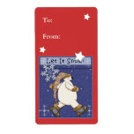 Christmas gift label with cute bear