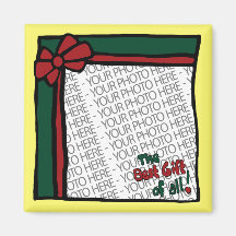 Christmas Gift Magnet, Square, Photo Template