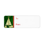 Christmas Gift Tag Labels - Gold Christmas Tree Custom Return Address Labels
