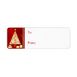 Christmas Gift Tag Labels - Gold Christmas Tree Custom Return Address Label
