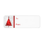 Christmas Gift Tag Labels - Red Christmas Tree Return Address Label
