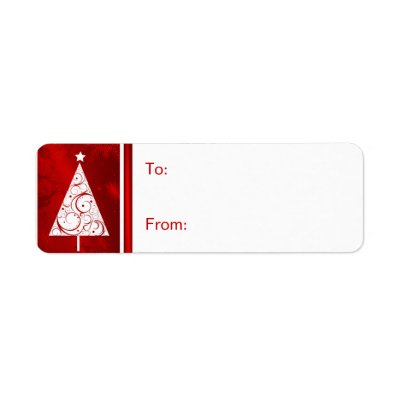 Christmas Gift Tag Labels - White Christmas Tree Return Address Label by SquirrelHugger