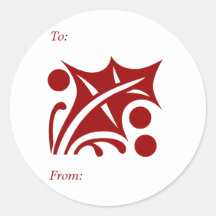 Christmas Gift Tag Round Stickers
