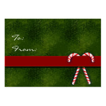 Christmas gift tags with candy canes business card