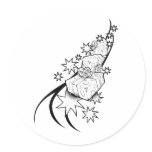Christmas Gift Tribal Round Stickers