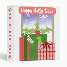 Christmas Gifts & Holly Photo Scrapbook Binder