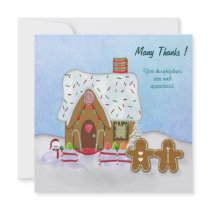 Christmas Gingerbread House Thank You Custom Invites