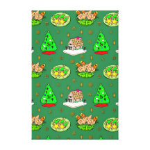 Christmas – Gingerbread Houses & Frosted Cookies Canvas Prints
