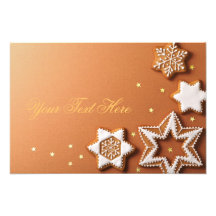 Christmas Gingerbreads With Golden Stars Art Photo