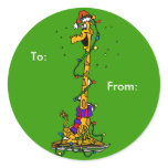 Christmas Giraffe Gift Tag Sticker