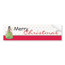 Christmas Girl dots Bumper Sticker