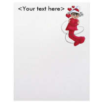 Christmas girl hugging personalized letterhead