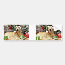 Christmas - Golden Retriever - Conor Bumper Sticker