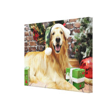 Christmas - Golden Retriever - Conor Canvas Print