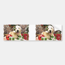 Christmas - Golden Retriever - Hudson Bumper Stickers