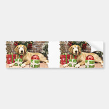Christmas - Golden Retriever - Izzy Bumper Sticker