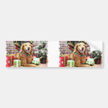Christmas - Golden Retriever - Lexie Bumper Stickers