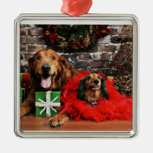 Christmas - Golden Retriever Max - Doxie - Chloe Christmas Ornament