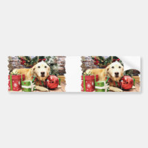 Christmas - Golden Retriever - Rascal Bumper Stickers