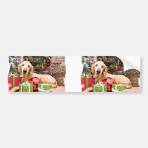 Christmas - Golden Retriever - Riley Bumper Sticker