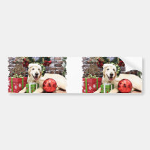 Christmas - Golden Retriever - Sam Bumper Sticker