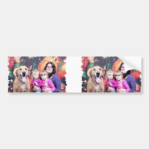 Christmas - Golden Retriever - Wrigley Bumper Sticker
