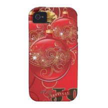 Christmas Golden Rose Balls Case-Mate iPhone 4 Covers