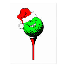 Christmas golf post cards