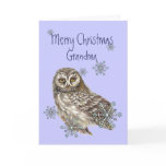 Christmas Grandma,  Snow flakes & Owl Bird Cards