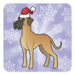 Christmas Great Dane (natural) Sticker