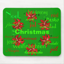 "Christmas Green Wreath Around The World" Mousepad