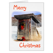 Christmas Greeting Card-Outhouse