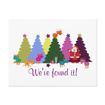 Christmas Greeting postcards: Santa and his deers by adellaandmella