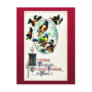 Christmas greeting with birds postcards