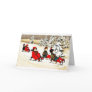 Christmas greeting with kids snow slading greeting cards