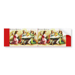Christmas greeting with Mary , infant jesus with t bumper stickers