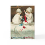 Christmas Greetings Kids Sewing Christmas Socks cards