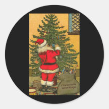 Christmas Greetings Round Stickers